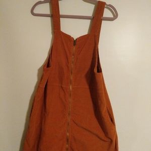 American Eagle Cord Jumper/Overall Dress Orange